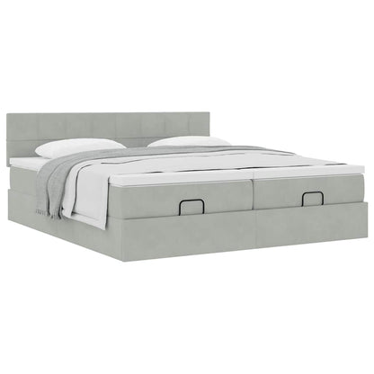 Struttura Letto Pouf con Materassi 160x200 cm in Velluto