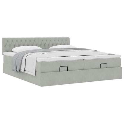 Struttura Letto Pouf con Materassi 160x200 cm in Velluto