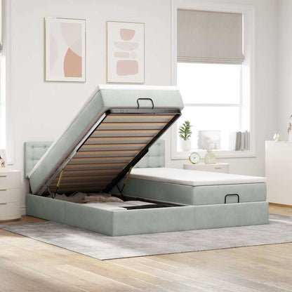 Struttura Letto Pouf con Materassi 160x200 cm in Velluto
