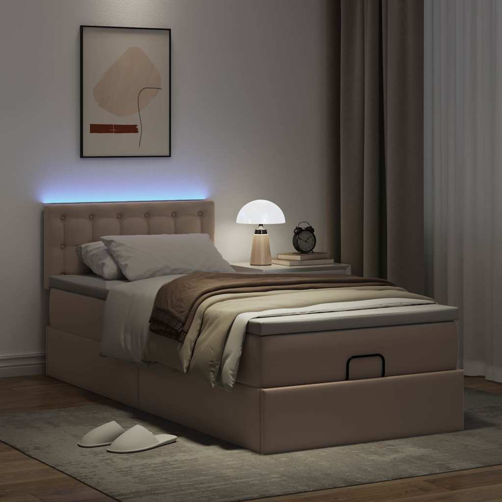 Struttura Letto Pouf con Materasso 80x200 cm Similpelle