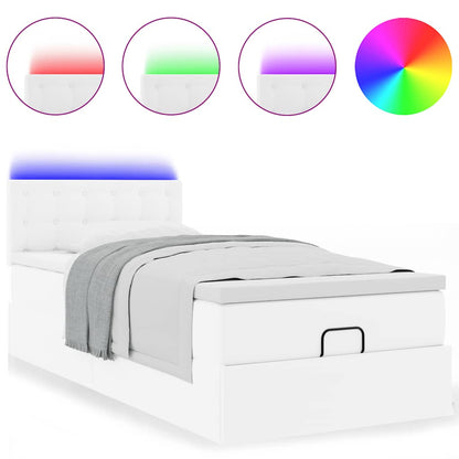 Struttura Letto Pouf con Materasso 100x200 cm Similpelle
