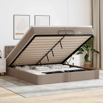 Struttura Letto Pouf con Materasso 200x200cm Similpelle