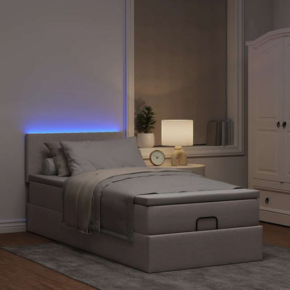 Pouf Letto con Materasso Tortora 100x200 cm in Tessuto