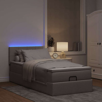 Struttura Letto Pouf con Materasso Tortora 80x200 cm in Tessuto