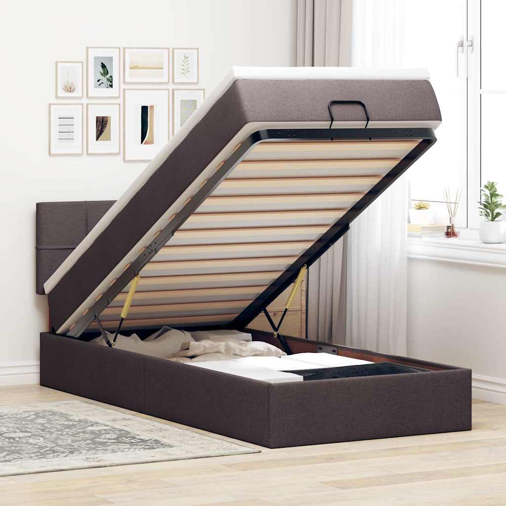 Struttura Letto Pouf con Materasso 90x190 cm in Tessuto