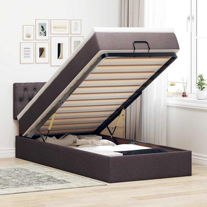 Struttura Letto Pouf con Materasso 90x190 cm in Tessuto
