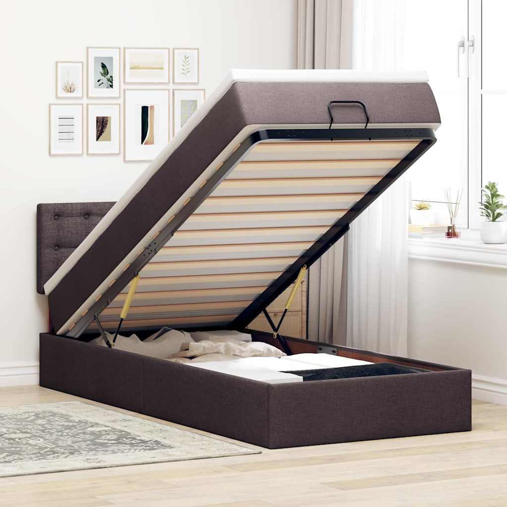 Struttura Letto Pouf con Materasso 80x200 cm in Tessuto
