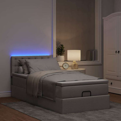 Struttura Letto Pouf con Materasso Tortora 80x200 cm in Tessuto