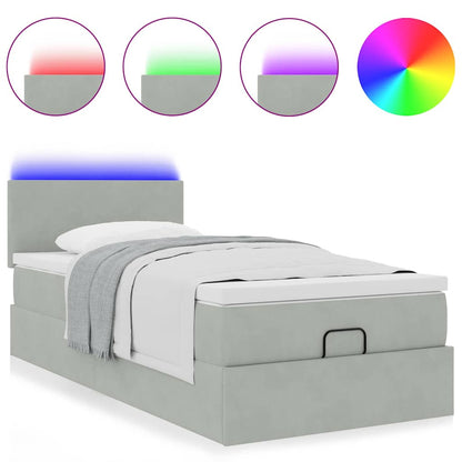 Struttura Letto Pouf con Materasso 80x200 cm in Velluto