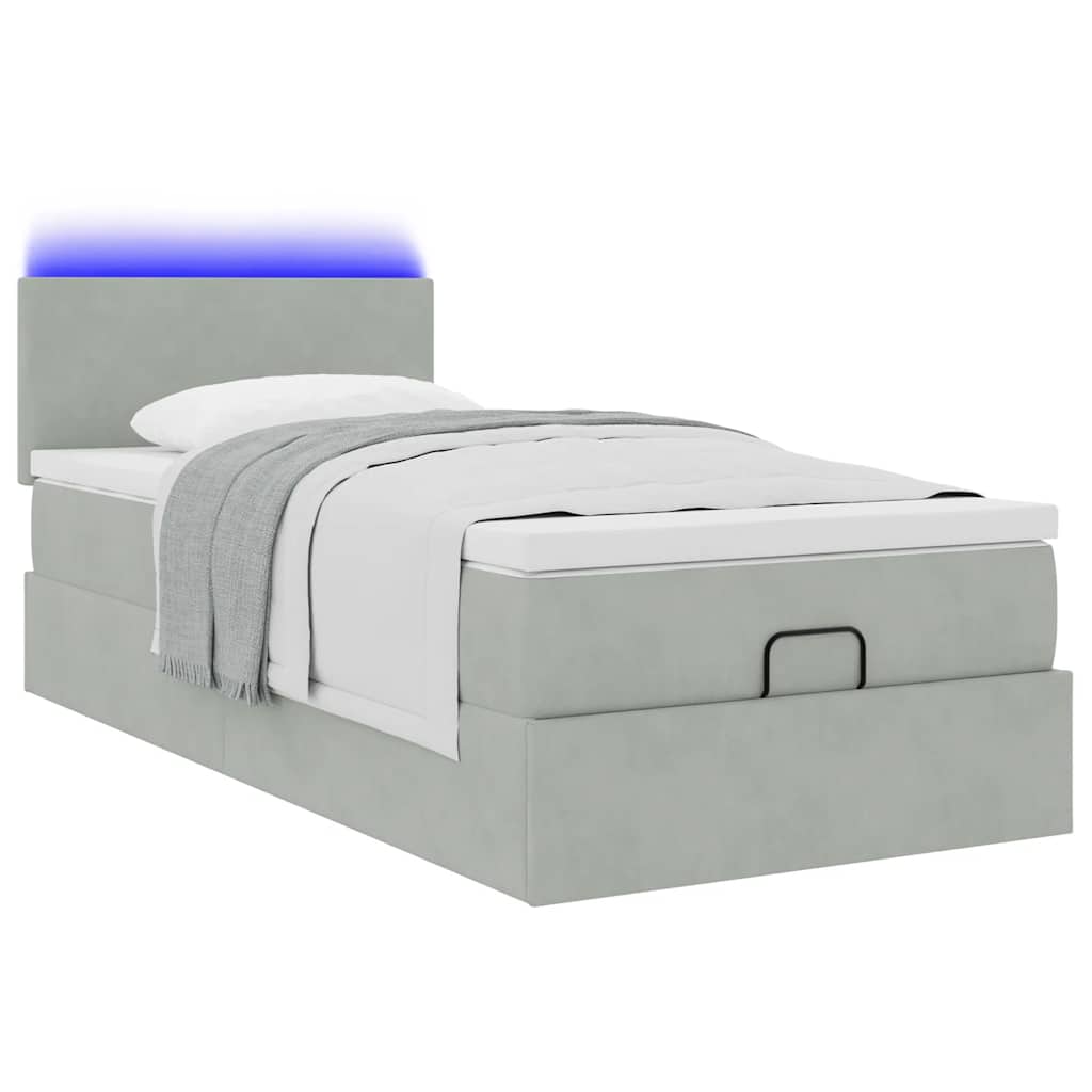 Struttura Letto Pouf con Materasso 90x200 cm in Velluto
