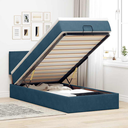 Struttura Letto Pouf con Materasso 90x200 cm in Velluto