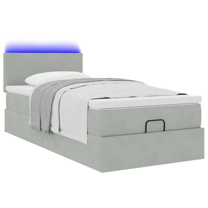 Struttura Letto Pouf con Materasso 100x200 cm Velluto