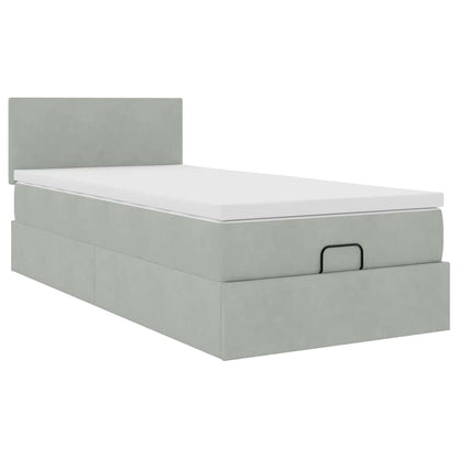 Struttura Letto Pouf con Materasso 100x200 cm Velluto