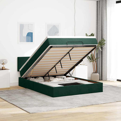 Struttura Letto Pouf con Materasso 140x190 cm in Velluto