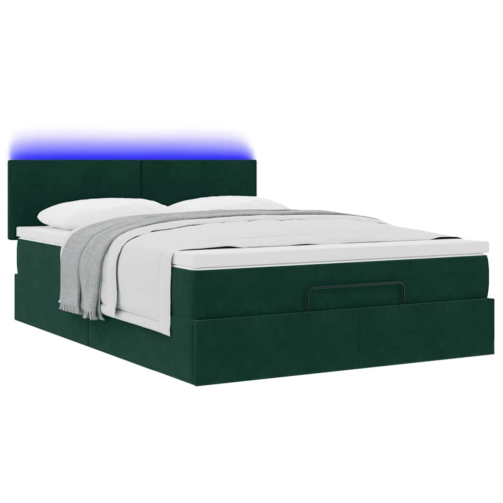 Struttura Letto Pouf con Materasso 140x200 cm in Velluto