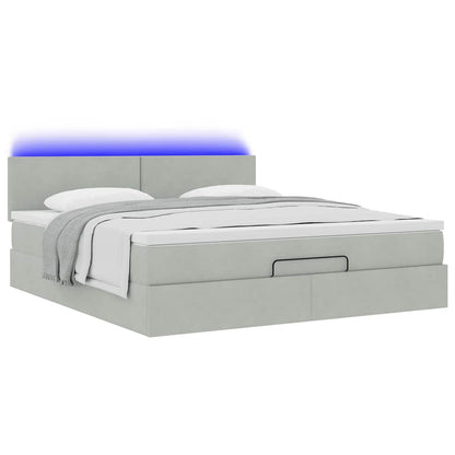 Struttura Letto Pouf con Materasso 160x200 cm in Velluto