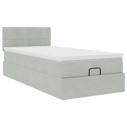 Struttura Letto Pouf con Materasso 80x200 cm in Velluto