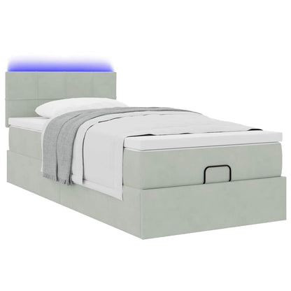 Struttura Letto Pouf con Materasso 90x190 cm in Velluto