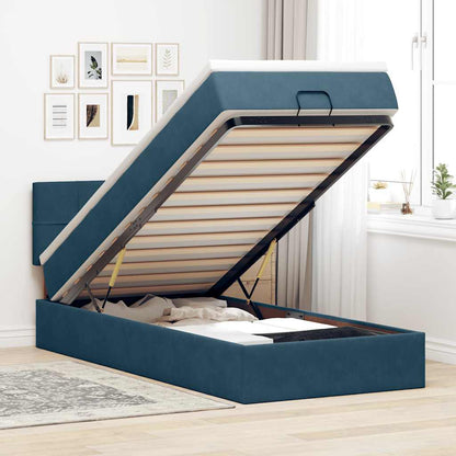 Struttura Letto Pouf con Materasso 90x200 cm in Velluto