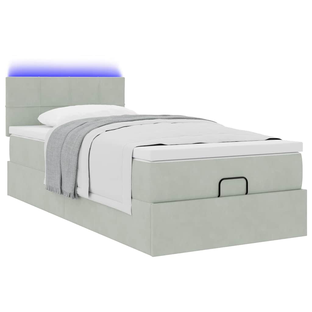 Struttura Letto Pouf con Materasso 100x200 cm Velluto