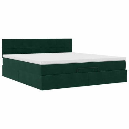 Struttura Letto Pouf con Materasso 160x200 cm in Velluto