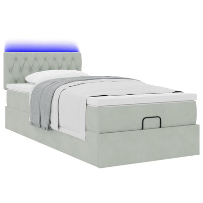 Struttura Letto Pouf con Materasso 80x200 cm in Velluto