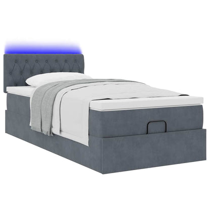 Struttura Letto Pouf con Materasso 180x200 cm in Velluto