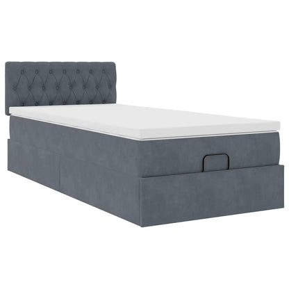 Struttura Letto Pouf con Materasso 90x190 cm in Velluto