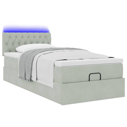 Struttura Letto Pouf con Materasso 90x200 cm in Velluto