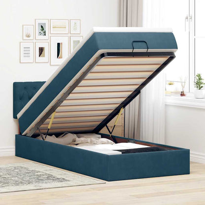 Struttura Letto Pouf con Materasso 90x200 cm in Velluto