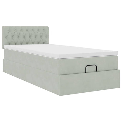 Struttura Letto Pouf con Materasso 100x200 cm Velluto