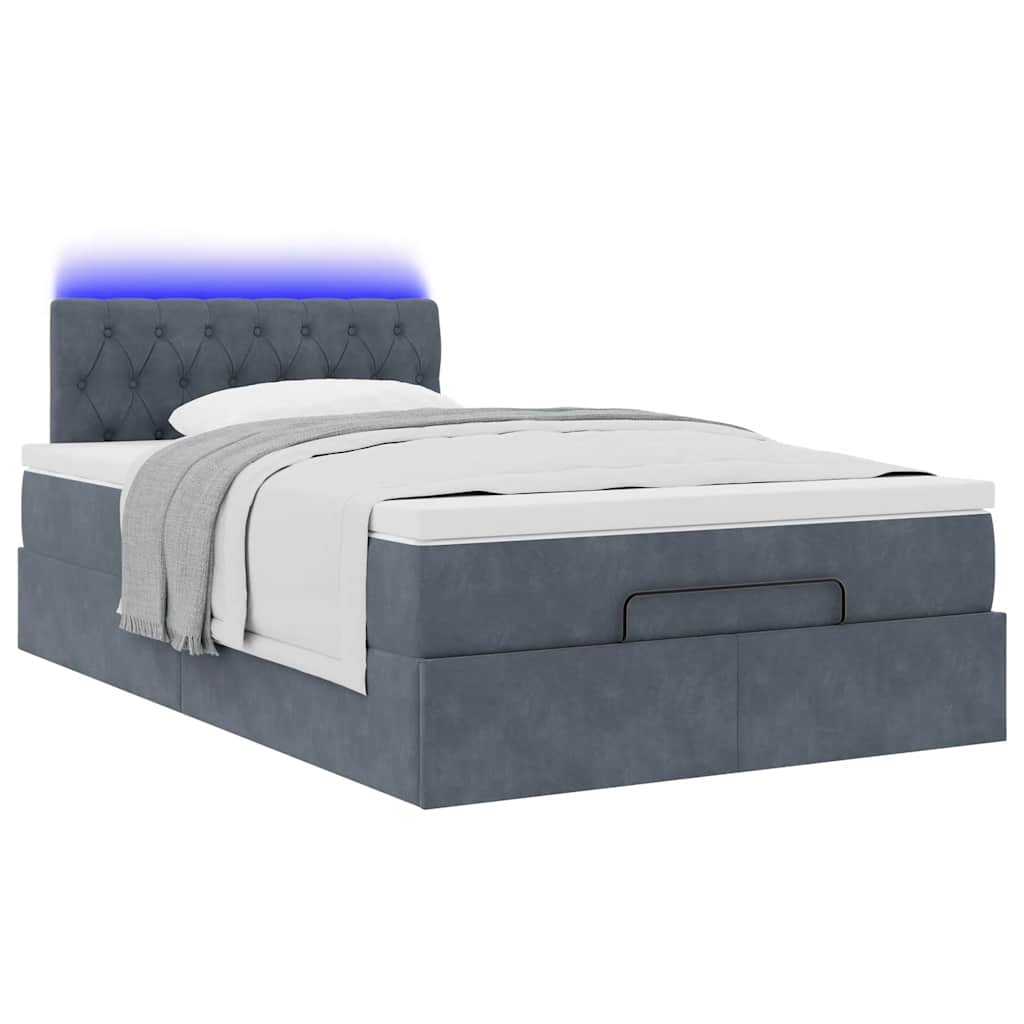 Struttura Letto Pouf con Materasso 120x200 cm Velluto