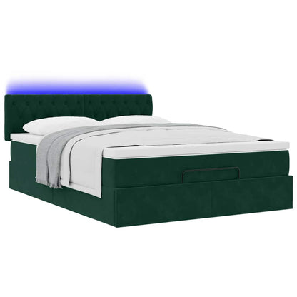 Struttura Letto Pouf con Materasso 140x190 cm in Velluto