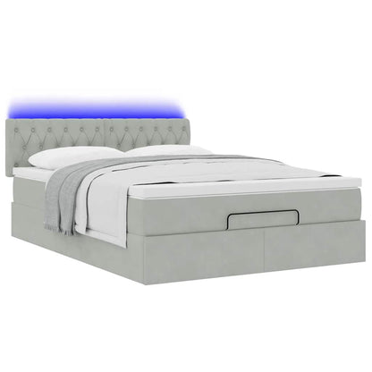 Struttura Letto Pouf con Materasso 140x200 cm in Velluto