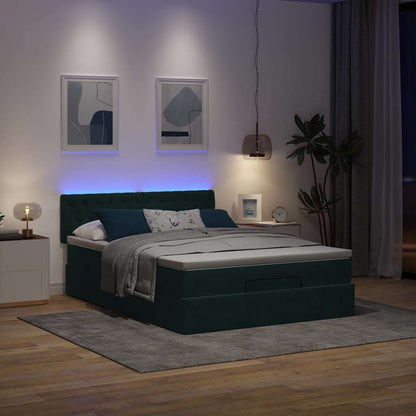 Struttura Letto Pouf con Materasso 140x200 cm in Velluto