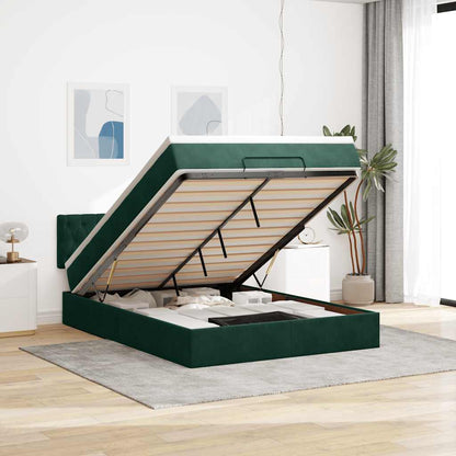 Struttura Letto Pouf con Materasso 140x200 cm in Velluto