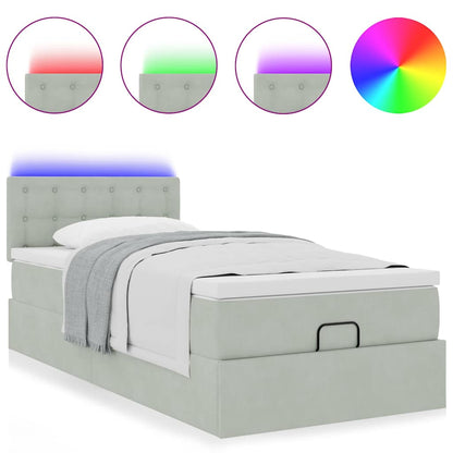 Struttura Letto Pouf con Materasso 80x200 cm in Velluto