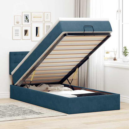 Struttura Letto Pouf con Materasso 90x200 cm in Velluto