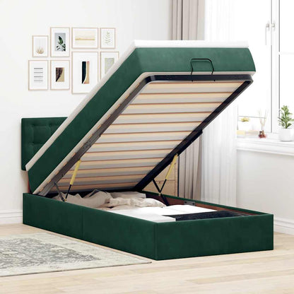 Struttura Letto Pouf con Materasso 100x200 cm Velluto