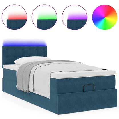 Struttura Letto Pouf con Materasso 100x200 cm Velluto