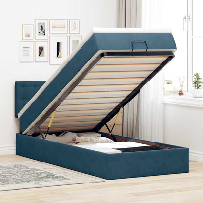 Struttura Letto Pouf con Materasso 100x200 cm Velluto