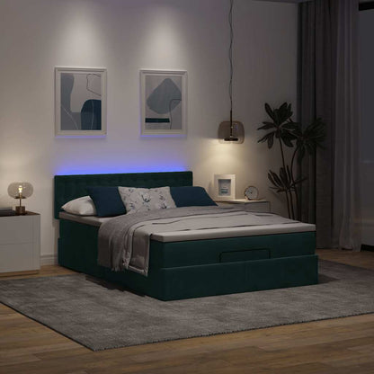 Struttura Letto Pouf con Materasso 140x190 cm in Velluto
