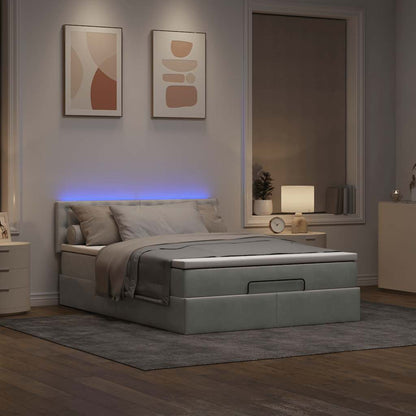 Struttura Letto Pouf con Materasso 140x200 cm in Velluto