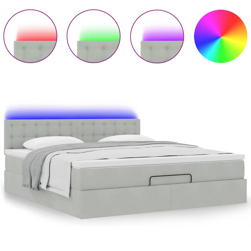 Struttura Letto Pouf con Materasso 160x200 cm in Velluto