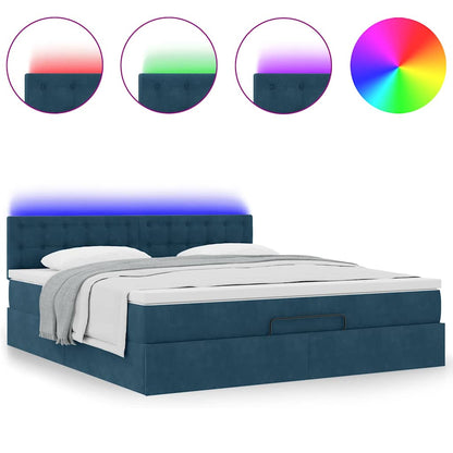 Struttura Letto Pouf con Materasso 180x200 cm in Velluto