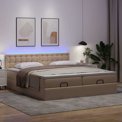 Struttura Letto Pouf con Materassi 160x200 cm Similpelle