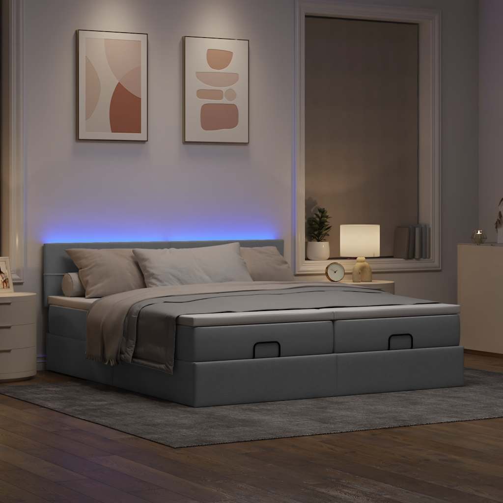 Struttura Letto Pouf con Materassi 180x200 cm in Tessuto