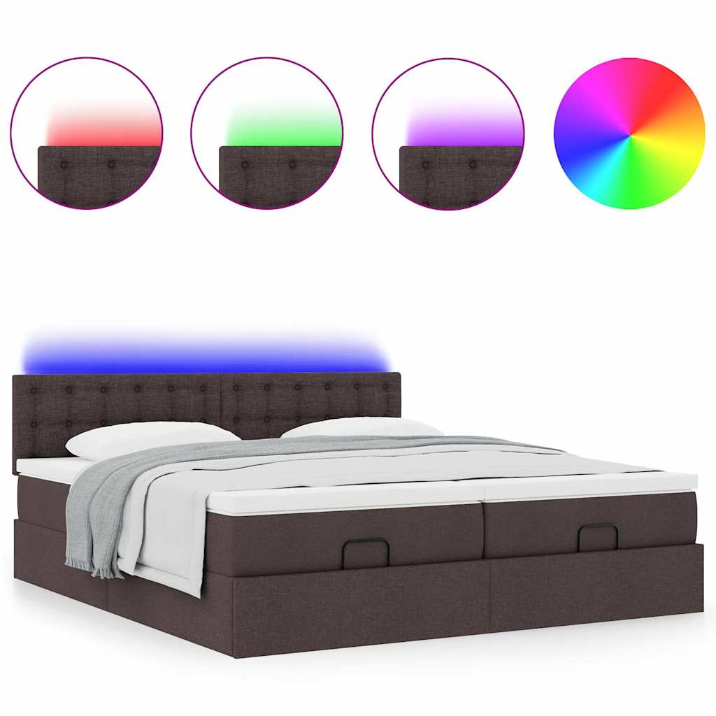 Struttura Letto Pouf con Materassi 160x200 cm in Tessuto