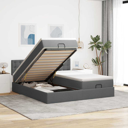 Struttura Letto Pouf con Materassi 180x200 cm in Tessuto