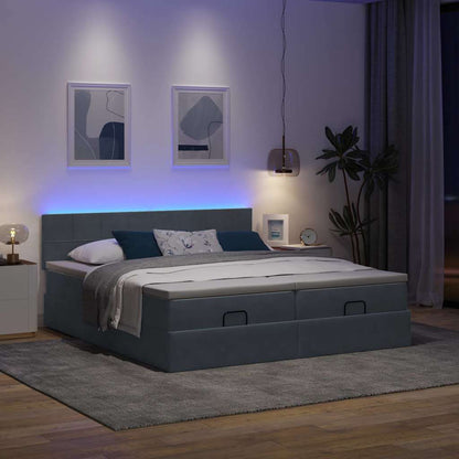 Struttura Letto Pouf con Materassi 160x200 cm in Velluto